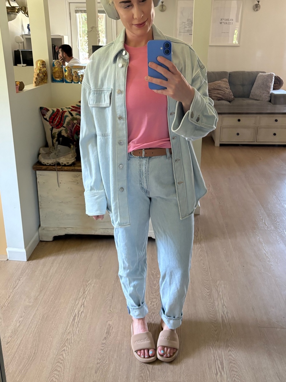 ARKET Light Wash Denim Shirt Jacket
